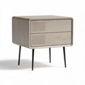 Modern nightstand with two drawers made of engineered wood in light oak 50 x 40 x 40cm